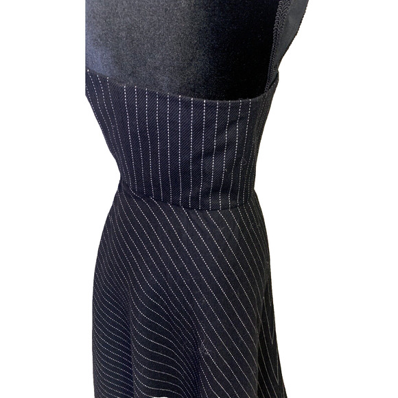 Banana Republic Dress Womens 2 Black White Striped Wool Fit & Flare Strapless - Picture 8 of 14
